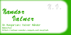 nandor valner business card